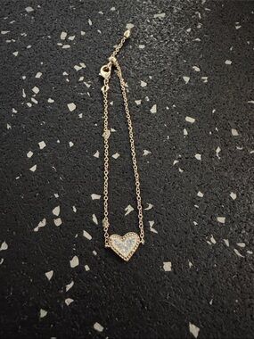 Kendra Scott Gold Heart Pendant Bracelet with Crystal Accent